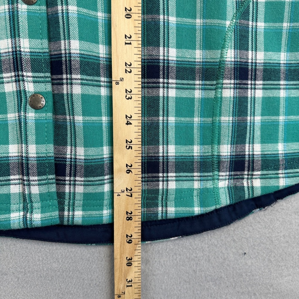 NEW Orvis Shacket Women XXL Green Plaid Fleece Lined Flannel Snap Front Outdoor - Picture 8 of 9